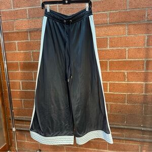 Ganni Navy and Light Blue 3352 Hendrix Wide leg pants